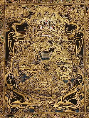   Tibetan Wheel Of Life Mandala Thangka Art Poster Accent Art • $16.74