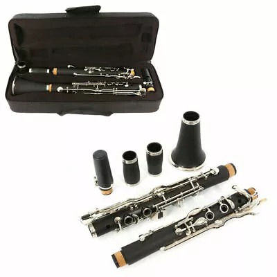 Black Clarinet G Key Ebonite Clarinet Kit Nickel Plated Sweet Tone With Case • $152.28