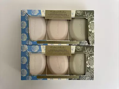 2 X Crabtree & Evelyn Essentials Bar Soaps Trio - La Source Goatmilk Gardeners • £46.27