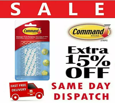 £3.99 • Buy 3M Command Hooks Decorating Clips Self-Adhesive Strips Wall Hanging Fairy Lights
