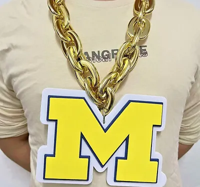 Michigan Wolverines Necklace Foam 3D EVA Pendant With Gold Chain 24 Inches • $28.80