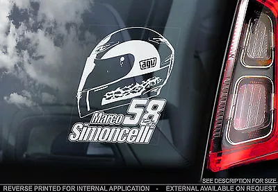 Marco Simoncelli -Moto GP Car Sticker- Honda HELMET 58- PROCEEDS TO CHARITY TYP2 • $5.04