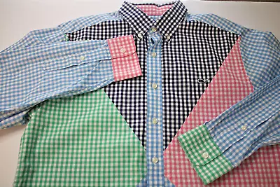 Vineyard Vines Men’s Slim Fit L Check Patchwork Whale Shirt • $28.75