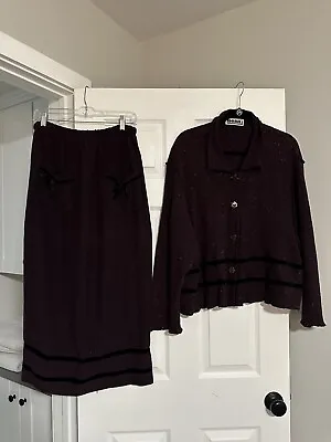 VTG Bodil 2 Piece Cardigan Sweater And Maxi Skirt Set Size Large L/XL • $98