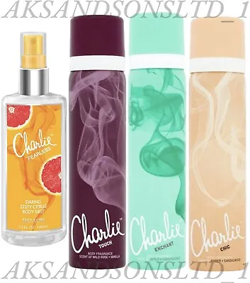 Revlon Charlie Body Spray- Mist 75ml And 100ml- Various Scents Available • £7.99