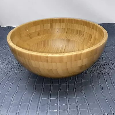 Wooden Ikea Blanda Matte Oversized Bowl Bamboo 11  22516 Lovely Condition • $16.99