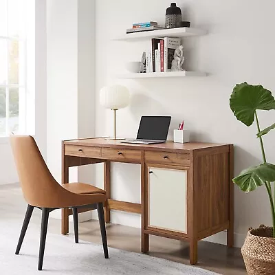 Modway Capri 49  Wood Grain Office Desk In Walnut • $240.25