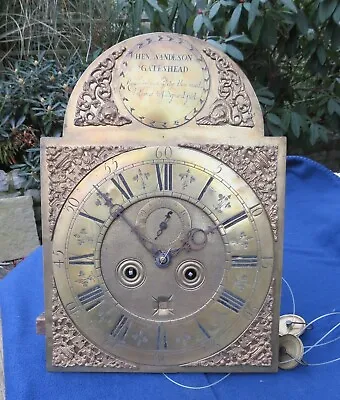 Antique Longcase Clock Brass Dial/ Movement. Sandeson Gateshead. 12 By 17 Ins. • £199