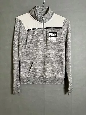 Victoria Secret Pink Half Zip Gray Size XS 1/3 Zip Long Sleeve • $16.90