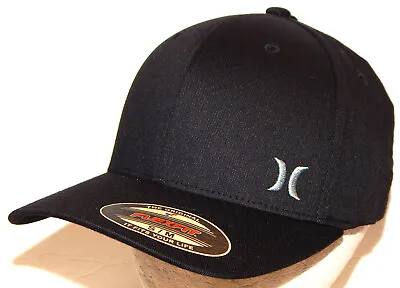 Hurley Micro Icon Flex Cap / Hat  Size S/M Black / White Flexfit • $24.97