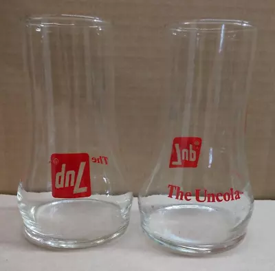 Pair Of 7UP Upside Down Soda Fountain Drinking Glasses • $18.88