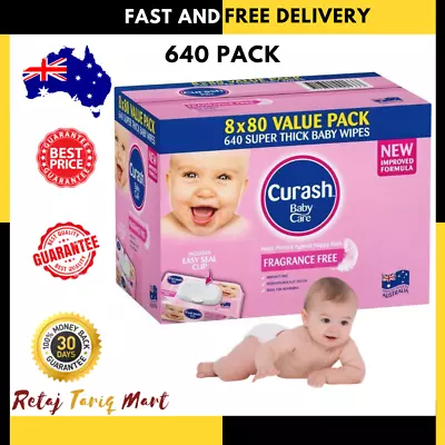$28.08 • Buy Curash Babycare Baby Wipes 640 Pack - Fragrance Free