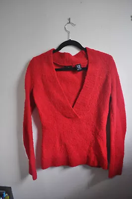 MODA INTERNATIONAL Women's Deep V-Neck Pullover Sweater Red - Large- Super Soft! • $16