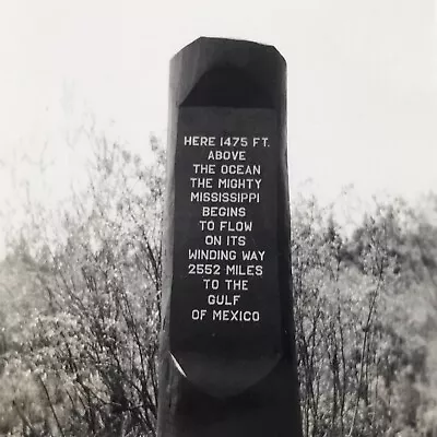 Vintage Black And White Photo Mighty Mississippi River Information Marker Sign • $6.69