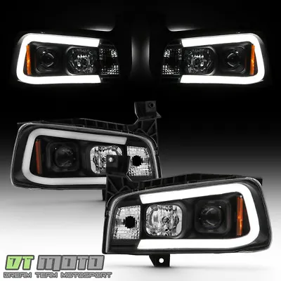 For 2006-2010 Dodge Charger Black LED Tube Projector Headlights Headlamps Pair • $255.99