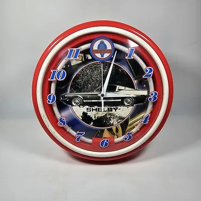 Ford Mustang 1968 Shelby GT 500 Blue Neon Analog 12  Red Clock (no Power Cord) • $35.99