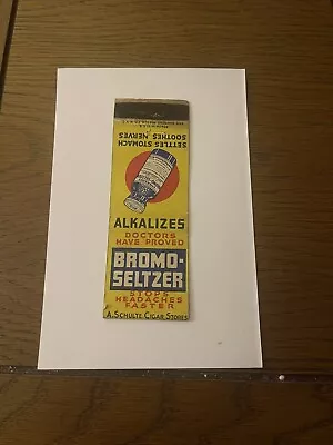 RARE OLD Vintage  BROMO - SELTZER . Matchbook.MADE IN USA • $0.99