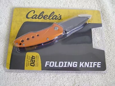 Brand New Cabela's Folding Knife Titanium Coated #420 3-1/2  Long When Closed. • $20