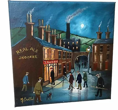 Signed Oil Paintings On Canvas By Mal.Burton Snooker Night At The Tavern 12x16” • £60