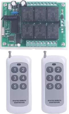 DC 12V 6 Channel Wireless Remote Control Switch 433Mhz Transmitter And Receiver • $34.82