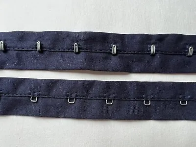 Hook & Eye Cotton Blend Tape For Corsets Lingerie  Bed Linen Costume Sewing Navy • £2.50