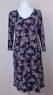 J.Jill Wearever Floral Dress Size Small Knee Length Stretch Pullover Long Sleeve • $17.97