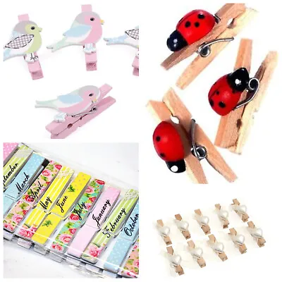 Wedding Card Bridal Craft Pegs - Heart Birds Months Ladybird • £2.69