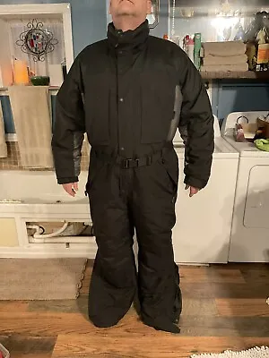 Cabela’s Snowmobile Suit Insulated Skiing Coverall Sz 2XL Black Minty Belted • $129.99