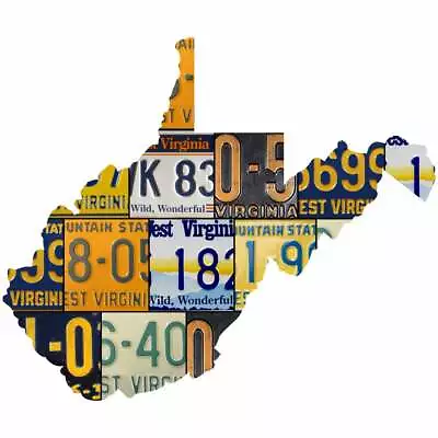 WEST VIRGINIA License Plate Map Sign MOUNTAIN STATE Metal License Plates Sign • $39.99