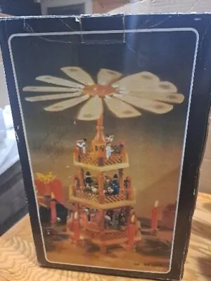 $60 • Buy 3 Tier Christmas Pyramid Nativity Carousel Windmill 17  Tall German Vintage