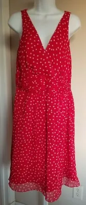 RED Sleeveless Dress WHITE Polka-dots MINNIE MOUSE Costume Disney S M 30  Waist • $14.94