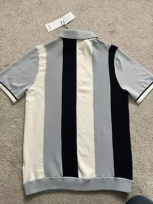 £21 • Buy Reiss Stripe Panels Blue Mens. Multicolour Top ( Dark, Light Blue And White)