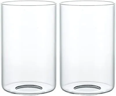 Skelang Set Of 2 Light Shades Glass Replacement Shades Cylinder Lampshades Fo • £16.92