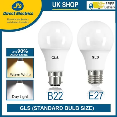 LED GLS Bulb 8.5W=60Watt Light Bulbs Warm White Daylight White B22 E27 Lamp • £0.99