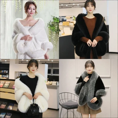 £36 • Buy Ladies Faux Fur Special Occasion Shrug Bridal Bridesmaid Shoulder Wrap With Pin