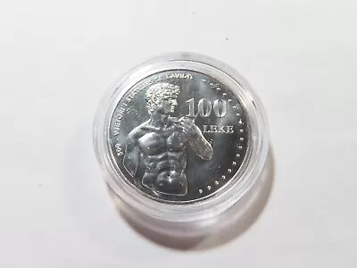 F5 Albania 2001 Silver 100 Leke Michelangelo's David 500th Anniversary • $0.99