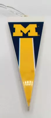 University Of Michigan U Of M Plastic Pennant Flag Christmas Ornament • $9.95