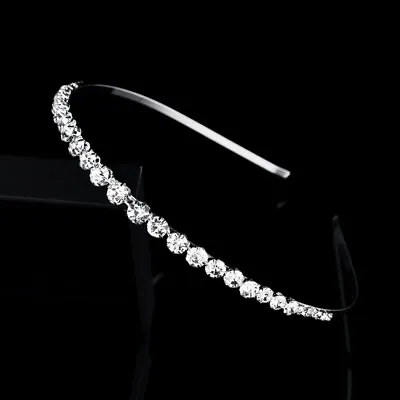 Diamond Hairband Wedding Bride Bridal Bridesmaid Alice Band Headband Crystal Uk • £3.70