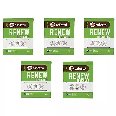 NEW 5 Pack Renew Decalcifier Descaler Powder Cleaner Espresso Coffee Machine • $14.95