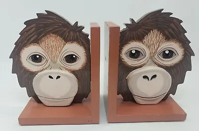 Monkey Bookends Vintage Unique Zoo Chimp Ape Primate Book End Monk • $24.99