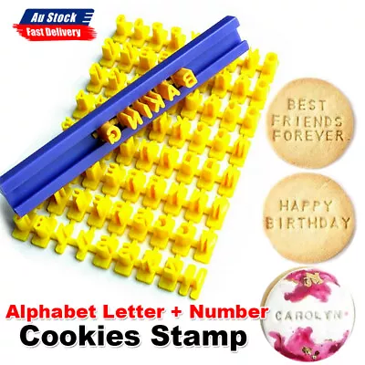 $4.99 • Buy Fondant Cake Alphabet Letter Number Cookies Biscuit Stamp Mold Embosser Cutter