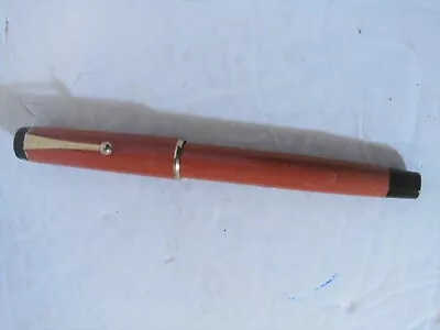 Vintage PARKER Big Red Ball Point Pen Orange Gold Trim Tested Working VG Cond • $35