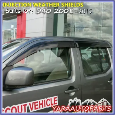 Injection Weather Shields Weathershield Suits For Navara D40 2006-2015 Tinted • $53