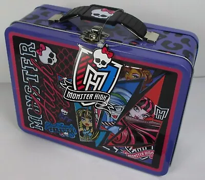 NEW With Tag Monster High Embossed Tin Lunch Box 2013 Mattel 7.5x6 Inch • $12