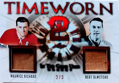 🔥#/3 MAURICE RICHARD BERT OLMSTEAD DUAL RELIC 2020-21 Leaf In The Game Used ITG • $79.99