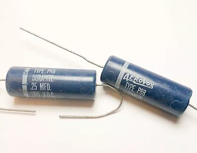 2 Pcs NOS 0.25uF 200VDC Vintage AEROVOX Blue Molded Duranite Capacitor • $14.99