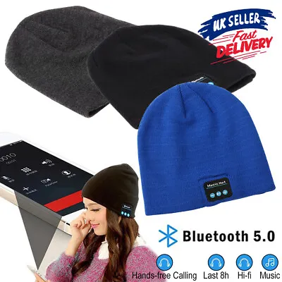 Bluetooth 5.0 Music Hat Wireless Headphones With Stereo Speakers Beanie Hat AUS • $16.99