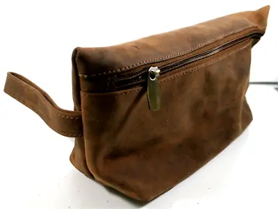Genuine Leather Multi-purpose Utility Bag 12  X 3  X 5  - Dopp/Clutch  Cosmetics • $20