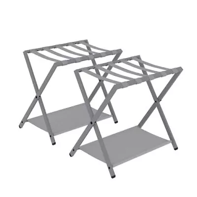 Folding Luggage Rack Luggage Stand For Guest Room Foldable 2 Pack Greige • $60.71