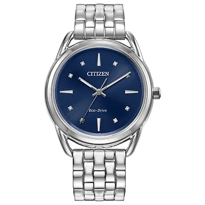 Citizen Eco-Drive Women's Classics Silver Stainless Steel Watch 36MM FE7090-55L • $77.99